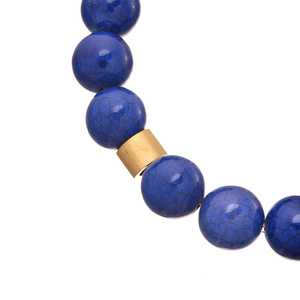 Κολιέ με Μεγάλο Αχάτη σε Μπλε Απόχρωση | The Gem Stories Jewelry - ημιπολύτιμες πέτρες, επιχρυσωμένα, κοντά, ατσάλι - 2