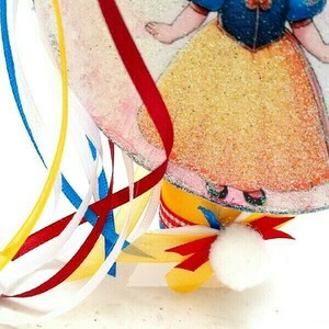 Αρωματική λαμπάδα με κρεμαστό κύκλο "Χιονάτη" 22x4x11 - κορίτσι, λαμπάδες, για παιδιά, πριγκίπισσες, για μωρά - 4