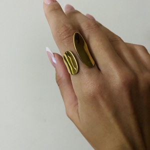 Δαχτυλίδι χρυσό - ατσάλι, αυξομειούμενα - 2