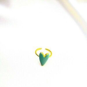Ατσάλινο δαχτυλίδι τιρκουάζ καρδιά - καρδιά, ατσάλι - 3
