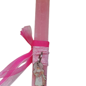 Λαμπάδα ροζ αρωματική ξυστη πλακέ με μπρελόκ Sarah Kay - κορίτσι, λαμπάδες, για παιδιά, για ενήλικες, για εφήβους - 3