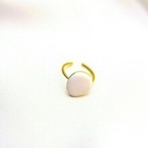 Ατσάλινο δαχτυλίδι λευκό με ακανόνιστο σχήμα - ατσάλι
