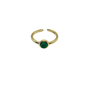 Δαχτυλίδι επιχρυσωμένο ασήμι 925 με πράσινη πέτρα. - ημιπολύτιμες πέτρες, επιχρυσωμένα, ασήμι 925, αυξομειούμενα