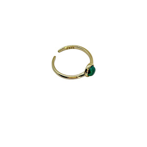 Δαχτυλίδι επιχρυσωμένο ασήμι 925 με πράσινη πέτρα. - ημιπολύτιμες πέτρες, επιχρυσωμένα, ασήμι 925, αυξομειούμενα - 2