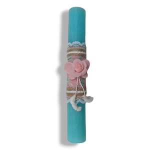 Πασχαλινή λαμπάδα με τσαντάκι "Turquoise Dream" - κορίτσι, λαμπάδες, για ενήλικες, για εφήβους - 2