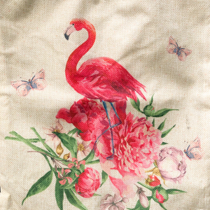 Ροζ λαμπάδα «φλαμίνγκο» με λινή τσάντα . - Διαστάσεις λαμπάδας: 26*4,5*1,7 εκ. - κορίτσι, λαμπάδες, σετ, flamingos, για παιδιά - 4