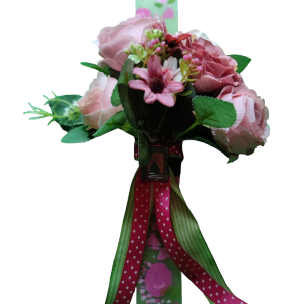 Χειροποίητη αρωματική λαμπάδα 35 εκ. "Floral" - κορίτσι, λαμπάδες, για ενήλικες, για εφήβους - 3