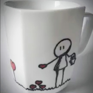 Κούπα πορσελάνης ζωγραφισμένη στο χέρι "Φυτεύοντας αγάπη" - χειροποίητα, πορσελάνη, κούπες & φλυτζάνια, πρακτικό δωρο