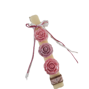 Πασχαλινή Λαμπάδα με Αρωματικό Σαπούνι Τριαντάφυλλο - κορίτσι, λουλούδια, λαμπάδες, για ενήλικες, για εφήβους