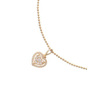 Κολιέ με Στοιχείο Καρδιάς Ζιργκόν | The Gem Stories Jewelry - επιχρυσωμένα, ορείχαλκος, καρδιά, κοντά, ατσάλι - 2
