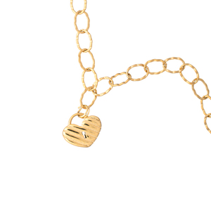 Κολιέ Αλυσίδα με Στοιχείο Καρδιάς | The Gem Stories Jewelry - επιχρυσωμένα, καρδιά, κοντά, ατσάλι - 2