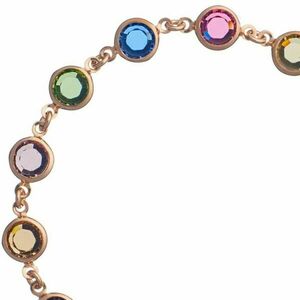 Βραχιόλι Allover με Πολύχρωμα Κρύσταλλα – 925 Sterling Silver| The Gem Stories Jewelry - επιχρυσωμένα, ασήμι 925, κοντά, χεριού, αυξομειούμενα - 2