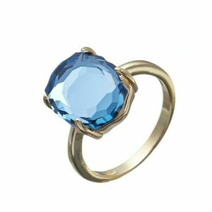 Baroque Δαχτυλίδι Επιχρυσωμένο με Μπλε Κρύσταλλο | The Gem Stories Jewelry - επιχρυσωμένα, ασήμι 925, σταθερά, χεριού