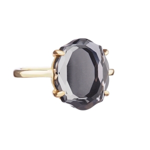 Baroque Δαχτυλίδι Επιχρυσωμένο με Μαύρο Κρύσταλλο | The Gem Stories Jewelry - επιχρυσωμένα, ασήμι 925, σταθερά, χεριού - 2