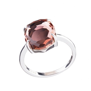 Baroque Δαχτυλίδι Επιροδιωμένο με Ροζ Κρύσταλλο | The Gem Stories Jewelry - ασήμι 925, σταθερά, επιπλατινωμένα, χεριού