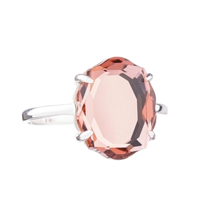 Baroque Δαχτυλίδι Επιροδιωμένο με Ροζ Κρύσταλλο | The Gem Stories Jewelry - ασήμι 925, σταθερά, επιπλατινωμένα, χεριού - 2