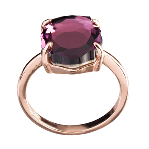 Baroque Δαχτυλίδι Ροζ - Χρυσό με Μοβ Κρύσταλλο | The Gem Stories Jewelry - ημιπολύτιμες πέτρες, ασήμι 925, σταθερά, επιπλατινωμένα, χεριού - 3