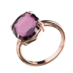 Baroque Δαχτυλίδι Ροζ - Χρυσό με Μοβ Κρύσταλλο | The Gem Stories Jewelry - ημιπολύτιμες πέτρες, ασήμι 925, σταθερά, επιπλατινωμένα, χεριού