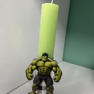 Πασχαλινή λαμπάδα αγόρι Hulk - αγόρι, λαμπάδες, με ξύλινο στοιχείο - 2