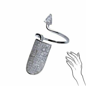 Ασημένιο Δαχτυλίδι για Νύχια | The Gem Stories Jewelry - ασήμι, γεωμετρικά σχέδια, σταθερά, επιπλατινωμένα, χεριού