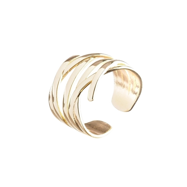 Φαρδύ Επιχρυσωμένο Δαχτυλίδι - 925 Sterling Silver Ring | The Gem Stories Jewelry - επιχρυσωμένα, ασήμι 925, χεριού, αυξομειούμενα