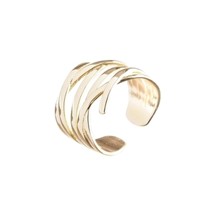Φαρδύ Επιχρυσωμένο Δαχτυλίδι - 925 Sterling Silver Ring | The Gem Stories Jewelry - επιχρυσωμένα, ασήμι 925, χεριού, αυξομειούμενα