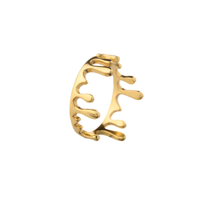 Δακτυλίδι ρυθμιζόμενο σε σχήμα Σταγόνας | The Gem Stories Jewelry - επιχρυσωμένα, ασήμι 925, κορώνα, χεριού, αυξομειούμενα