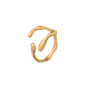 Ρυθμιζόμενο Δαχτυλίδι με Γεωμετρικό Σχέδιο από Ανοξείδωτο Ατσάλι| The Gem Stories Jewelry - επιχρυσωμένα, ασήμι 925, γεωμετρικά σχέδια, χεριού, αυξομειούμενα