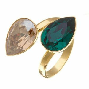 Προσαρμοσμένο Δαχτυλίδι με Κρύσταλλα Χρυσό-Σμαράγδι | The Gem Stories Jewelry - επιχρυσωμένα, ασήμι 925, χεριού, αυξομειούμενα