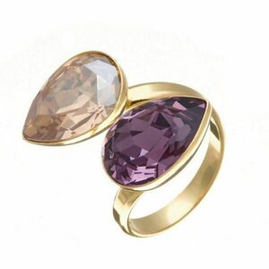 Προσαρμοσμένο Δαχτυλίδι με Κρύσταλλα Χρυσό-Μοβ | The Gem Stories Jewelry - επιχρυσωμένα, ασήμι 925, χεριού, αυξομειούμενα