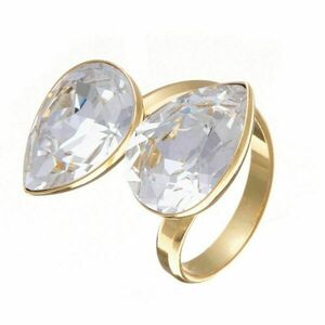 Προσαρμοσμένο Δαχτυλίδι με Λευκά Κρύσταλλα| The Gem Stories Jewelry - επιχρυσωμένα, ασήμι 925, χεριού, αυξομειούμενα