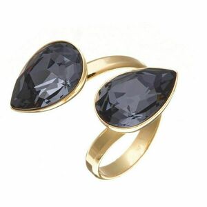 Προσαρμοσμένο Δαχτυλίδι με Μαύρα Κρύσταλλα | The Gem Stories Jewelry - επιχρυσωμένα, ασήμι 925, χεριού, αυξομειούμενα