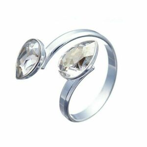 Προσαρμοσμένο Δαχτυλίδι με Κρύσταλλα Ασημένιο-Ρόδιο | The Gem Stories Jewelry - ασήμι 925, επιπλατινωμένα, χεριού, αυξομειούμενα