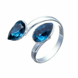 Προσαρμοσμένο Δαχτυλίδι με Μπλε Κρύσταλλα | The Gem Stories Jewelry - ασήμι 925, επιπλατινωμένα, χεριού, αυξομειούμενα