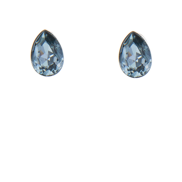 Σκουλαρίκια με Σκούρο Ασημένιο Κρύσταλλο με δύο Τρόπους εφαρμογής – Επιροδιωμένο | The Gem Stories Jewelry - ασήμι 925, swarovski, δάκρυ, μικρά, επιπλατινωμένα - 2