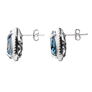 Σκουλαρίκια σε Σχήμα Δάκρυ με Μπλε Κρύσταλλο| The Gem Stories Jewelry - ασήμι 925, swarovski, μικρά, με κλιπ, επιπλατινωμένα - 2