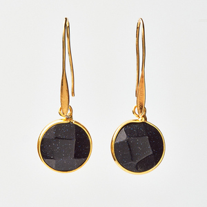 Στρογγυλά Σκουλαρίκια από Χρυσόλιθο | The Gem Stories Jewelry - επιχρυσωμένα, ορείχαλκος, μακριά, μεγάλα, γάντζος