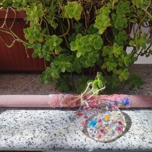 Πασχαλινή λαμπάδα σάπιο μήλο 30cm με διακοσμητικό στολίδι με σύνθεση αποξηραμένων λουλουδιών - κορίτσι, λουλούδια, λαμπάδες, για ενήλικες, για εφήβους - 2