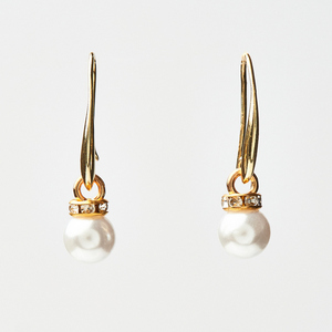 Σκουλαρίκια με Λευκές Πέρλες | The Gem Stories Jewelry - επιχρυσωμένα, ασήμι 925, μακριά, πέρλες, γάντζος