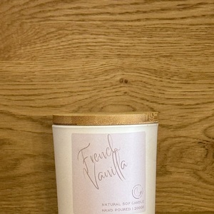 French Vanilla…. Δοχείο με αρωματικό φυτικό κερί σόγιας 200 gr - αρωματικά κεριά, σόγια, vegan friendly - 2