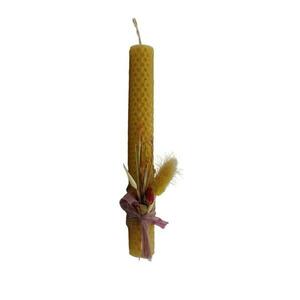 Χειροποίητη Πασχαλινή λαμπάδα κηρήθρας με λούλούδια - λουλούδια, λαμπάδες, πάσχα, για εφήβους