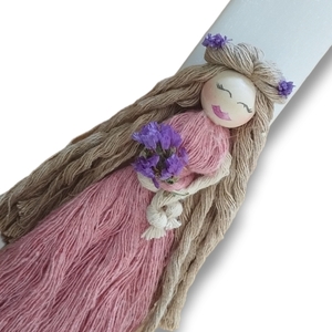 Μαριάνθη ροζ- Κούκλα Χειροποίητη Πασχαλινή Λαμπάδα 26 εκ. - κορίτσι, λαμπάδες, για παιδιά, για ενήλικες, για εφήβους - 2