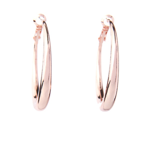 Σκουλαρίκια Κρίκοι Ροζ Χρυσό - 4 Cm| The Gem Stories Jewelry - επιχρυσωμένα, ορείχαλκος, μεγάλα, με κλιπ - 2