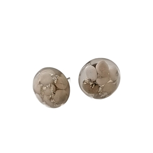 ''Lefkada'' μικρά διάφανα καρφωτά σκουλαρίκια 2 εκ. από υγρό γυαλί - γυαλί, πέτρες, μικρά, ατσάλι - 2