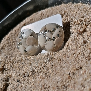 ''Lefkada'' μικρά διάφανα καρφωτά σκουλαρίκια 2 εκ. από υγρό γυαλί - γυαλί, πέτρες, μικρά, ατσάλι - 4