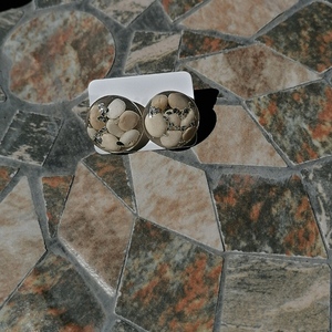 ''Lefkada'' μικρά διάφανα καρφωτά σκουλαρίκια 2 εκ. από υγρό γυαλί - γυαλί, πέτρες, μικρά, ατσάλι