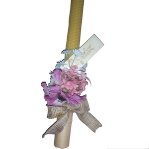 Λαμπάδα κηρήθρα με λουλούδια 30 cm - γυναικεία, κορίτσι, λουλούδια, λαμπάδες, για εφήβους