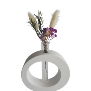Oval vase - Χειροποίητο βάζο σε λευκό χρώμα - βάζα & μπολ, σπίτι, homedecor, γύψος, γενική διακόσμηση