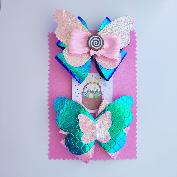 Παιδικά κλιπς μαλλιών Glitter Butterfly - κορίτσι, πεταλούδα, για τα μαλλιά, hair clips - 3