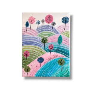 Πίνακας σε Καμβά / 30x40 / Θέμα : Ονειρεμένο Δάσος - κορίτσι, λουλούδια